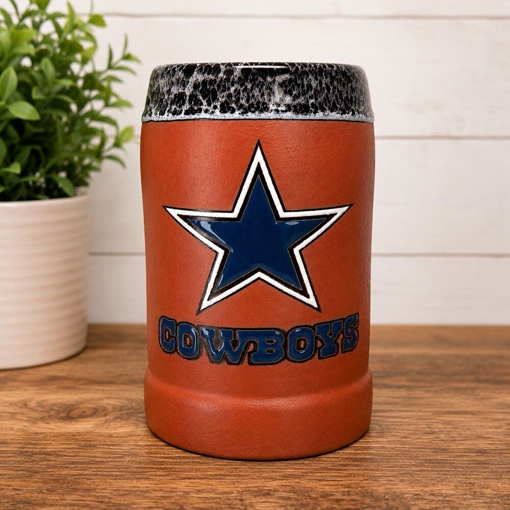 Vintage Dallas Cowboys Mexican Clay Michelada Beer Mug Artisan Pottery Stein
